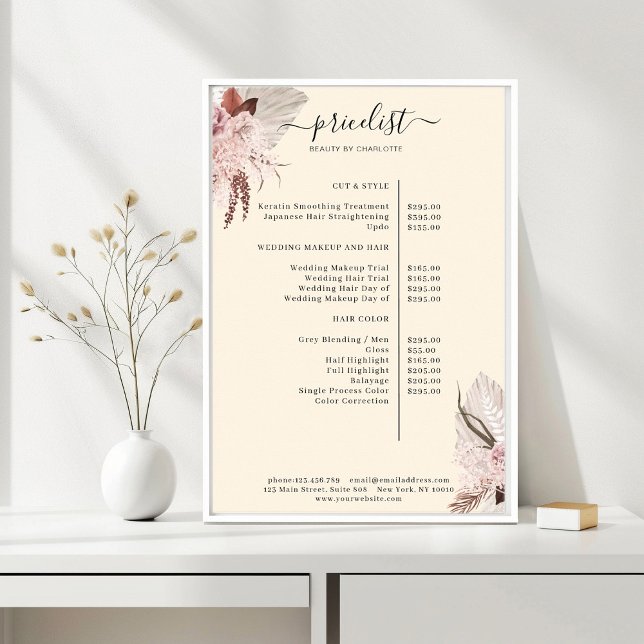 Boho Trendy Beige - Poster (Boho Trendy Beige Pricelist  Poster)