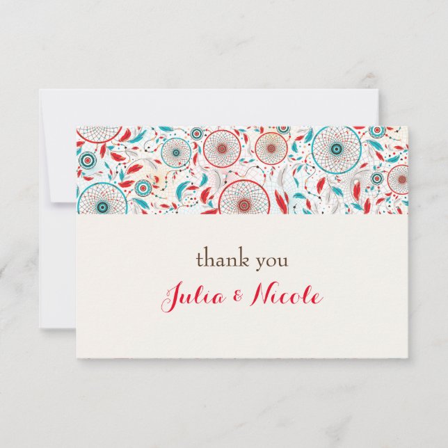 Boho Tribal Feather Dreamcatcher Weding (Frente)