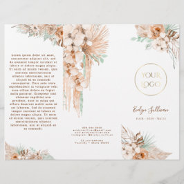 boho tropical beige e brochura de menta