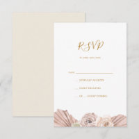 Boho Tropical Botânica | Cartão RSVP de Marfim
