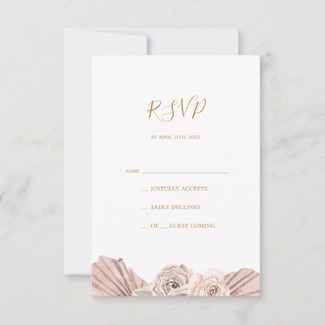 Boho Tropical Botânica | Placa RSVP (Frente)