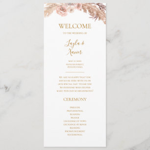 Boho Tropical Botânica Programa de Casamento Pl