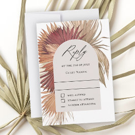 Boho Tropical Fan Palms Weding RSVP