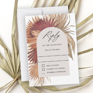 Boho Tropical Fan Palms Weding RSVP