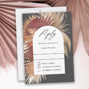 Boho Tropical Fan Palms Weding RSVP