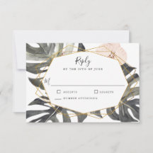 Boho Tropical Floral Geométrico Casamento RSVP