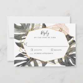 Boho Tropical Floral Geométrico Casamento RSVP