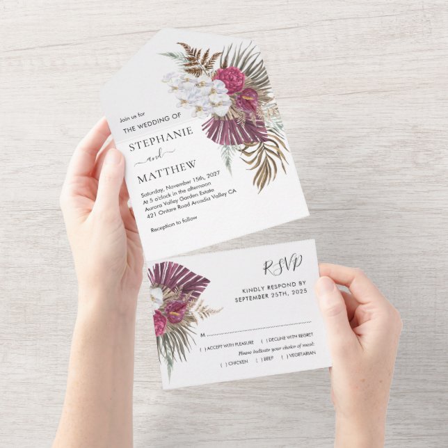 Boho Tropical Floral Orchid Wedding (Tearaway)