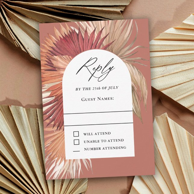 Boho Tropical Oasis Wedding RSVP (Criador carregado)