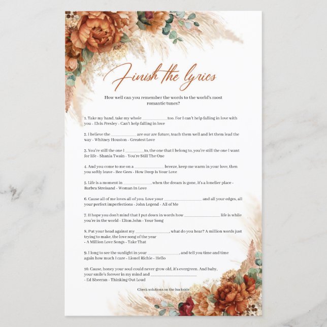 Boho tropical terracotta pampas Finaliza o lírico (Frente)