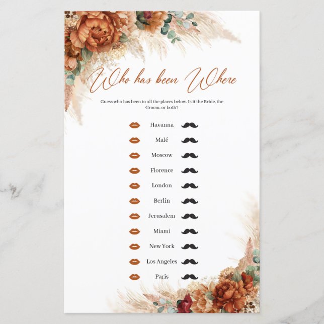 Boho tropical Terracotta Que Esteve Onde (Frente)