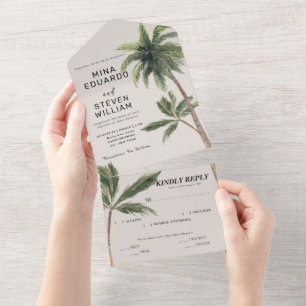 boho tropical watercolor Pala Beach casamento