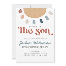 Boho vem aqui o convite do filho chá de fraldas