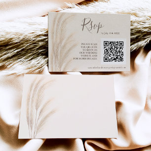 Boho verão pampas gramíneas aquarela rsvp qr code