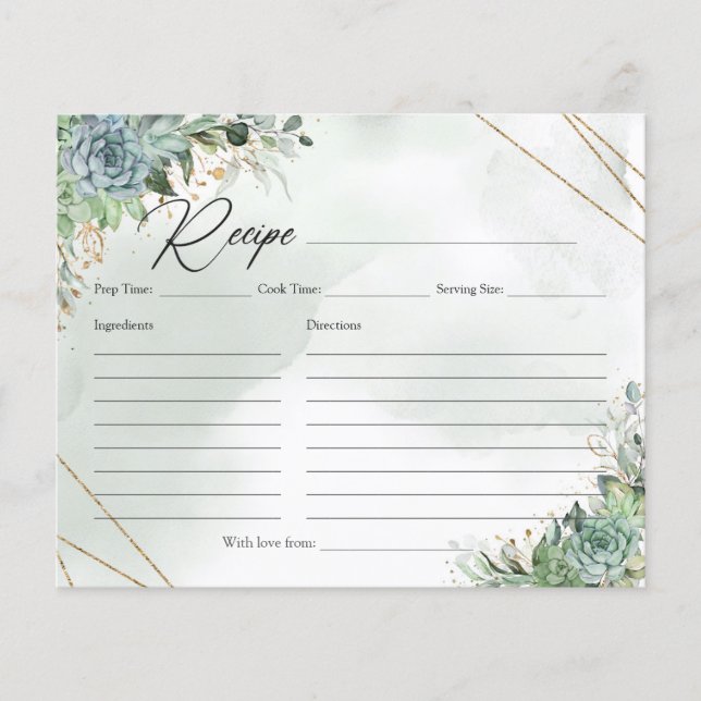 Boho verde suculenta receita de ouro eucalipto (Frente)