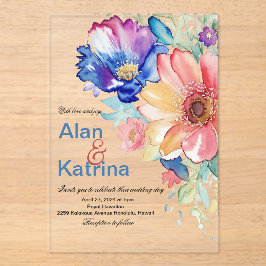 Boho Vibrant Flowers Invitation