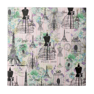 Boho vintage manequim rosas rosa pretas florais