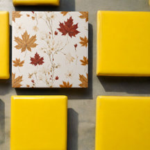 Boho Vintage Maple Deixa Padrão Floral De Inverno