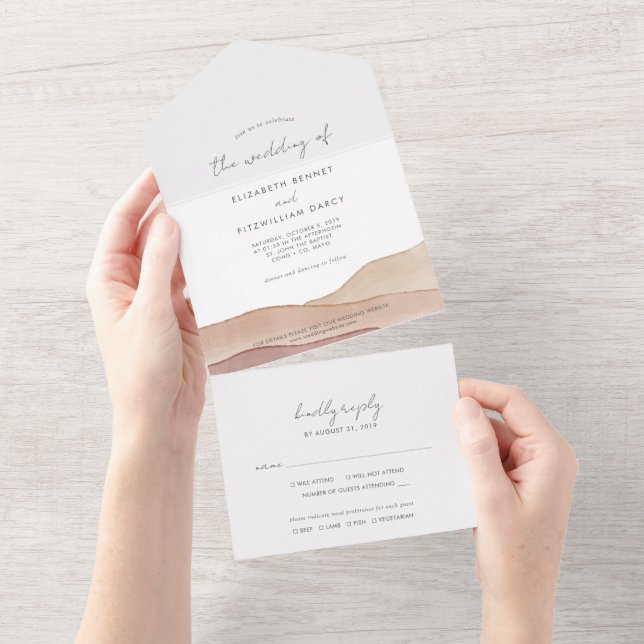 Boho Watercolor Abstrato Wedding (Tearaway)