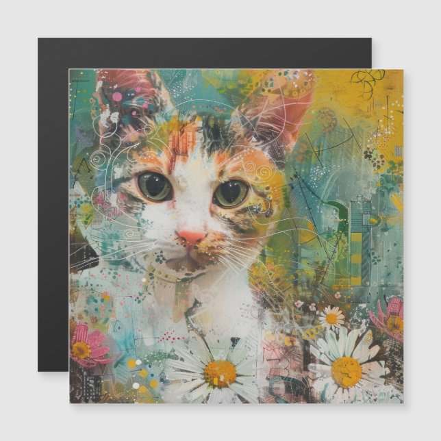 Boho Watercolor Cats - Terna Feline Art (3) (Frente/Verso)
