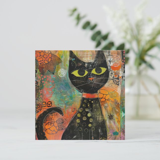 Boho Watercolor Cats - Terna Feline Art (7) (Em pé/Frente)