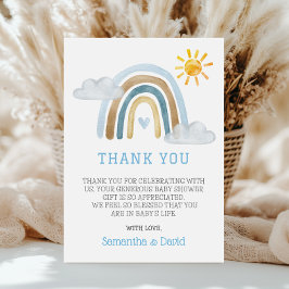 Boho Watercolor Chá de fraldas Rainbow Cartões de 