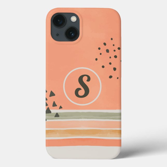 Boho Watercolor Custom Initial iPhone Case (Verso)