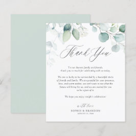 Boho Watercolor Eucalyptus Deixa Cartões de agrade