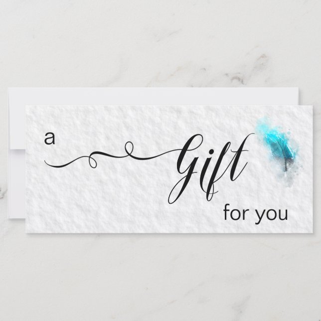 *~* Boho Watercolor Feather Bohemian Simples (Frente)