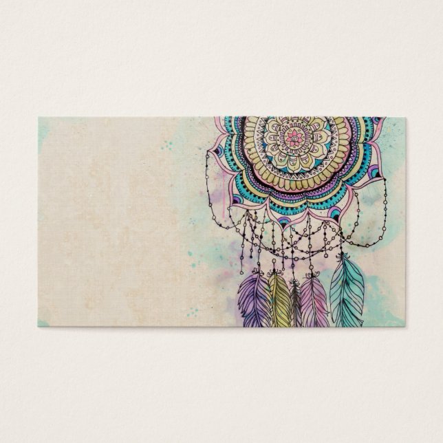 Boho Watercolor Mandala Dreamcatcher (Frente)