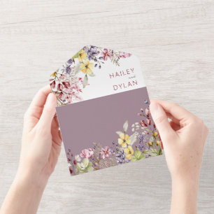 Boho Watercolor Selvagens Casamento de Prados