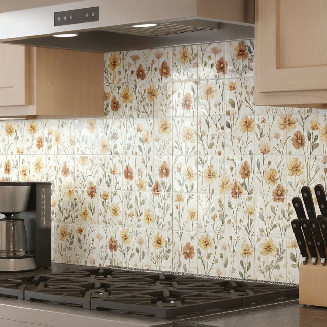 Boho Watercolor Wildflower Ceramic (Criador carregado)