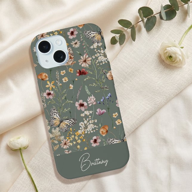 Boho Watercolor Wildflowers iPhone 15 (Criador carregado)