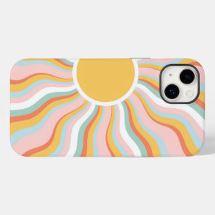 Boho Wavy Sun Rays Retro Design