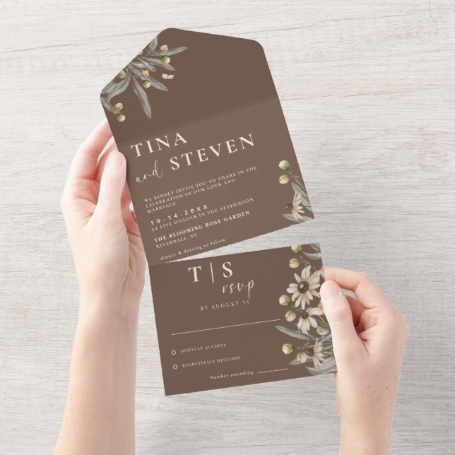 Boho Wedding Beige Botânico (Tearaway)