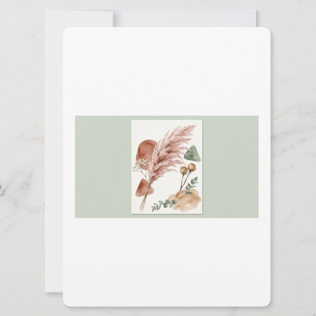 Boho Wedding Invitation | Terracotta Pampas Grass  (Frente)