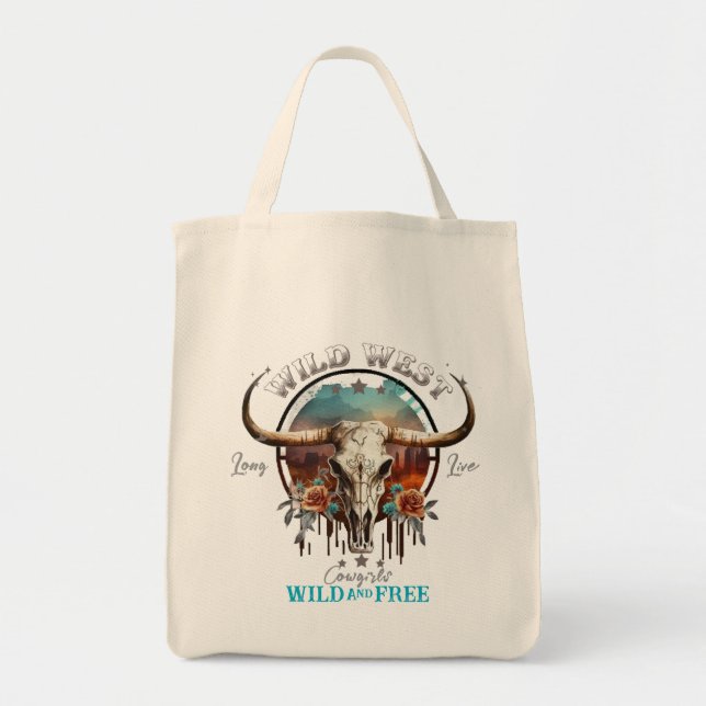 Boho Wild e Free Grocery Bolsa (Frente)