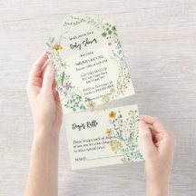 Boho Wildflower Chá de fraldas