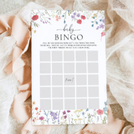 Boho Wildflower Chá de fraldas Game Baby Bingo