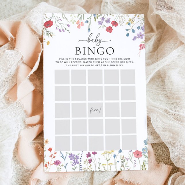 Boho Wildflower Chá de fraldas Game Baby Bingo (Criador carregado)