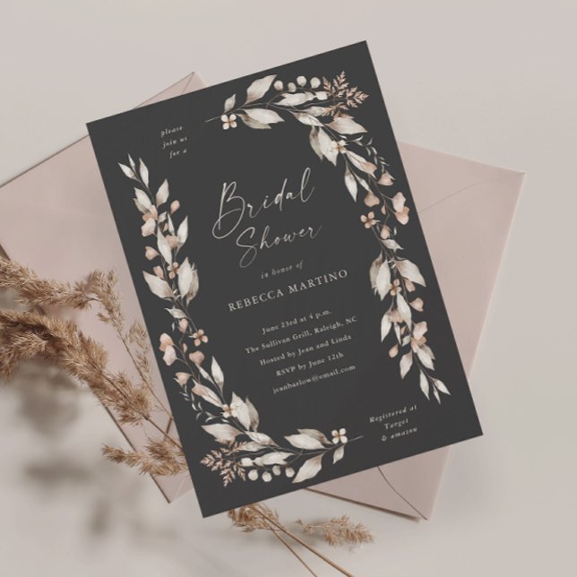 Boho Wildflower Chá de panela de Casamento Floral (Boho wildflower floral elegant wedding bridal shower invitation magnetic card.)