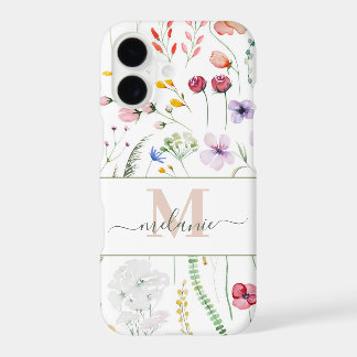 Boho Wildflower Custom Name Monograma