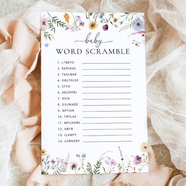 Boho Wildflower Game Word Scramble (Criador carregado)