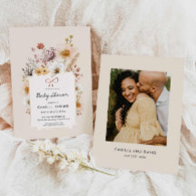 Boho Wildflower Garden Chá de fraldas Convite