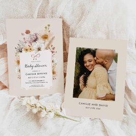 Boho Wildflower Garden Chá de fraldas Convite