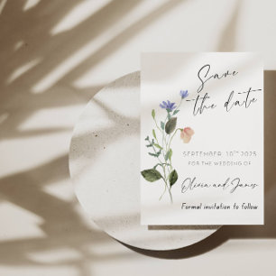 Boho Wildflower Guarde o Cartão de Casamento