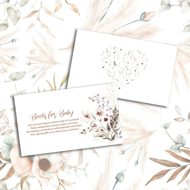 Boho Wildflower Livros para Cartão de Enclosure pa (Criador carregado)