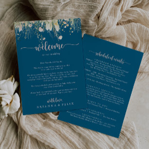 Boho Wildflower Marinho Wedding - Letra Bem-vinda
