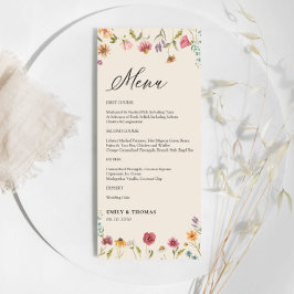 Boho Wildflower Wedding Menu