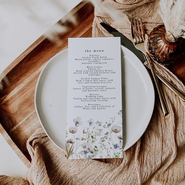 Boho Wildflower Wedding Menu (Criador carregado)